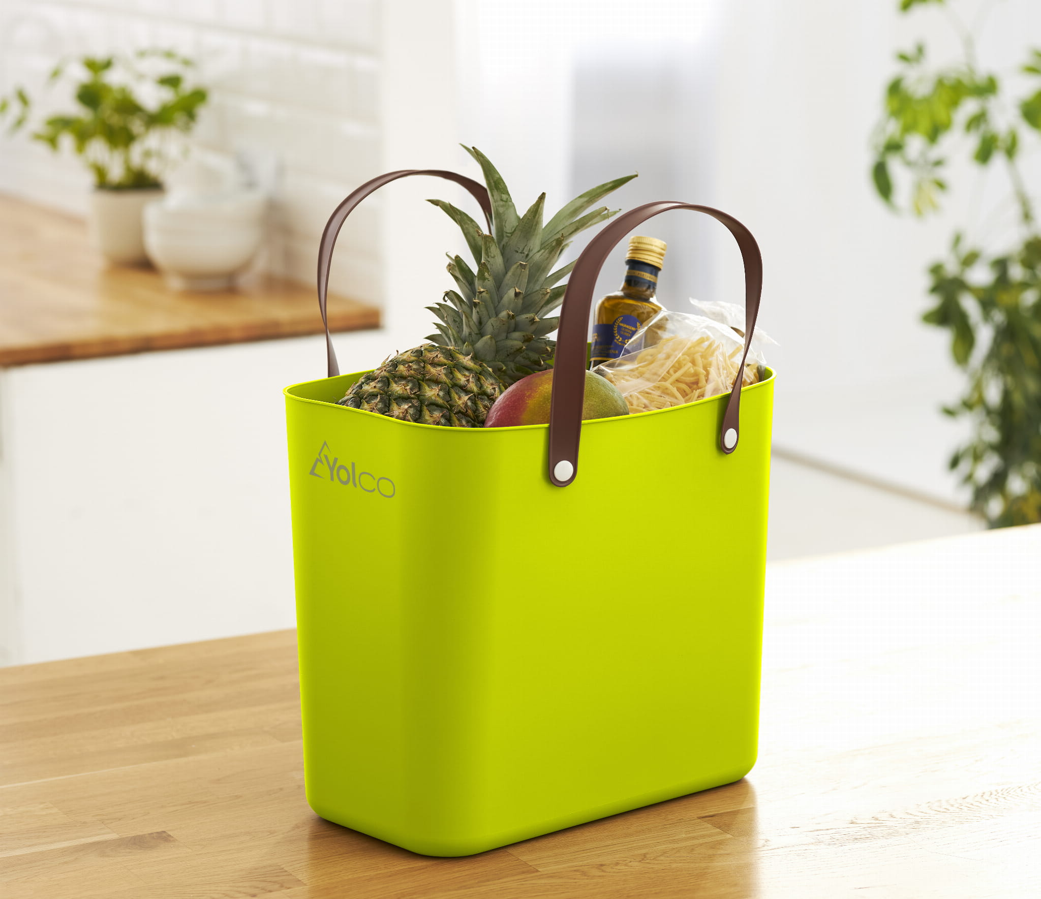 Torba na zakupy YOLCO plastikowa Albula 25l Lime Green