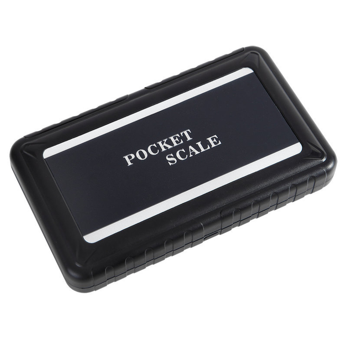 Czarna cyfrowa waga kieszonkowa z napisem "POCKET SCALE".