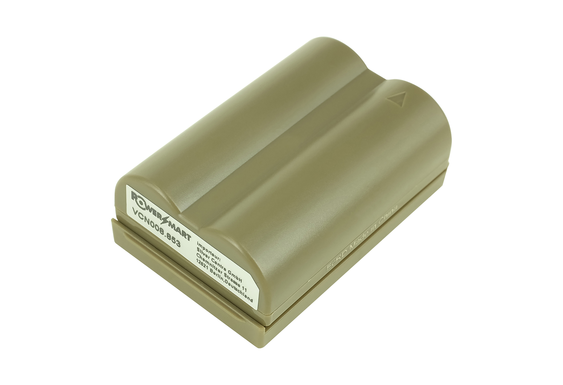 Ein khaki-farbener Akku mit der Aufschrift "Power Smart VCN008.853".