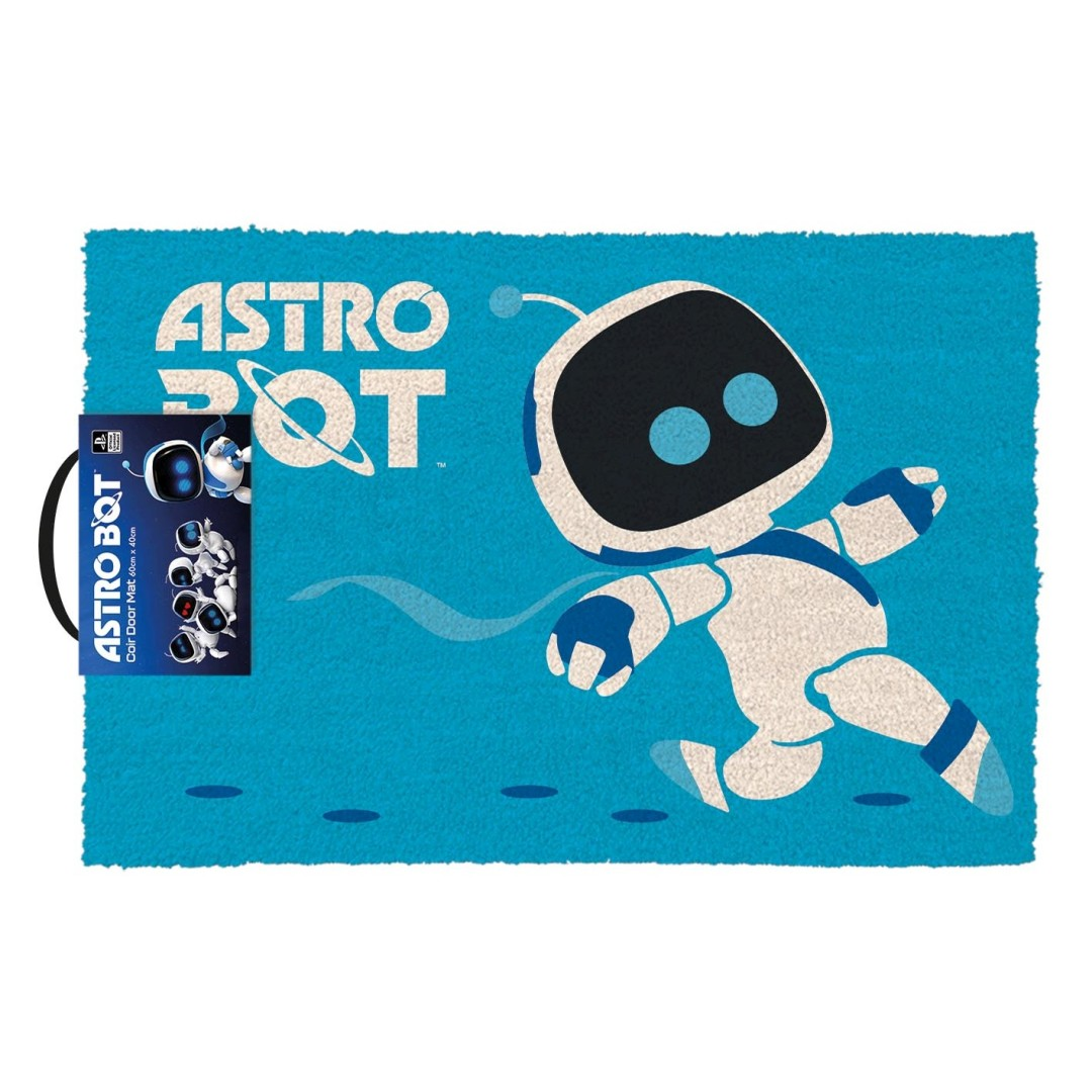 Niebieska mata z biegnącym Astro Botem. U góry napis "ASTRO BOT".