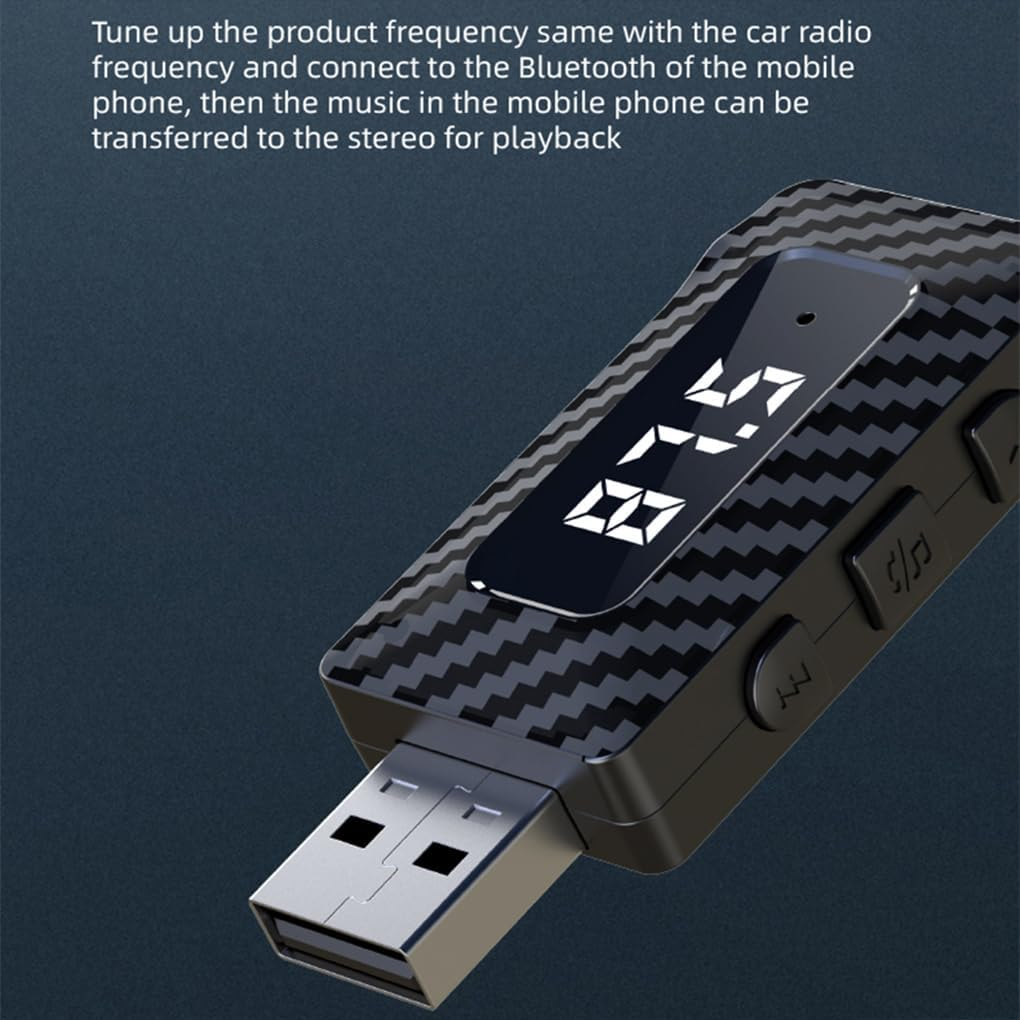 Schwarzer USB-Bluetooth-Adapter aus Karbonfaser mit 87,5-Anzeige.