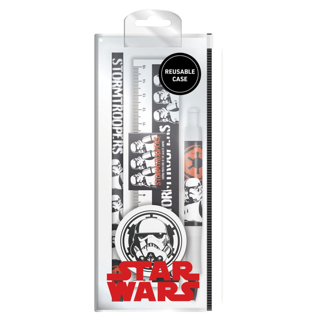 Piórnik Star Wars z motywem szturmowca i etui wielokrotnego użytku.