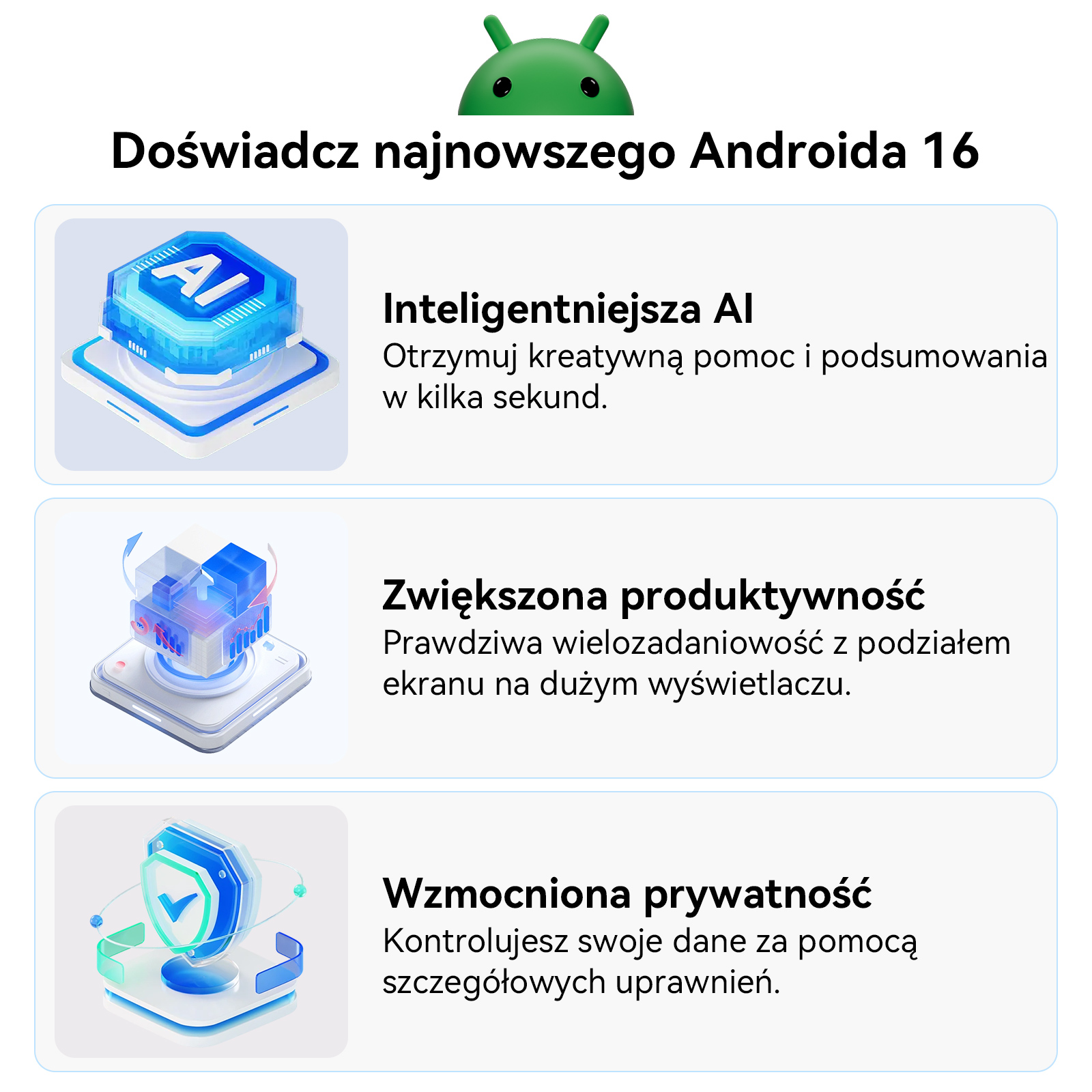 Android 16: AI, wielozadaniowość i prywatność.