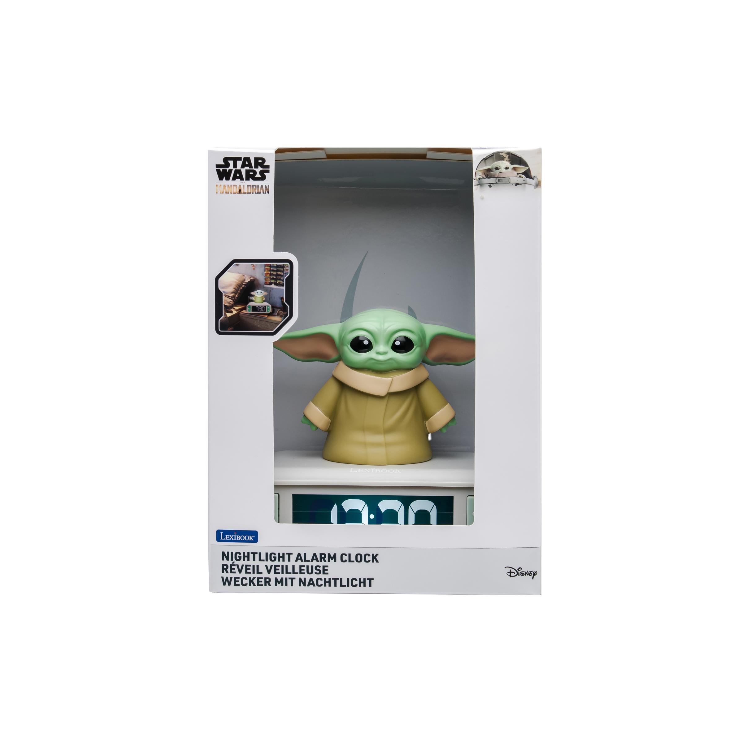 Sveglia notturna Star Wars Baby Yoda nella confezione.