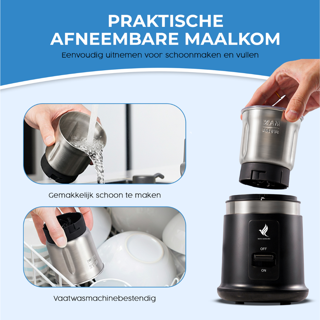 Afneembare maalbeker wordt schoongemaakt en in vaatwasser getoond.