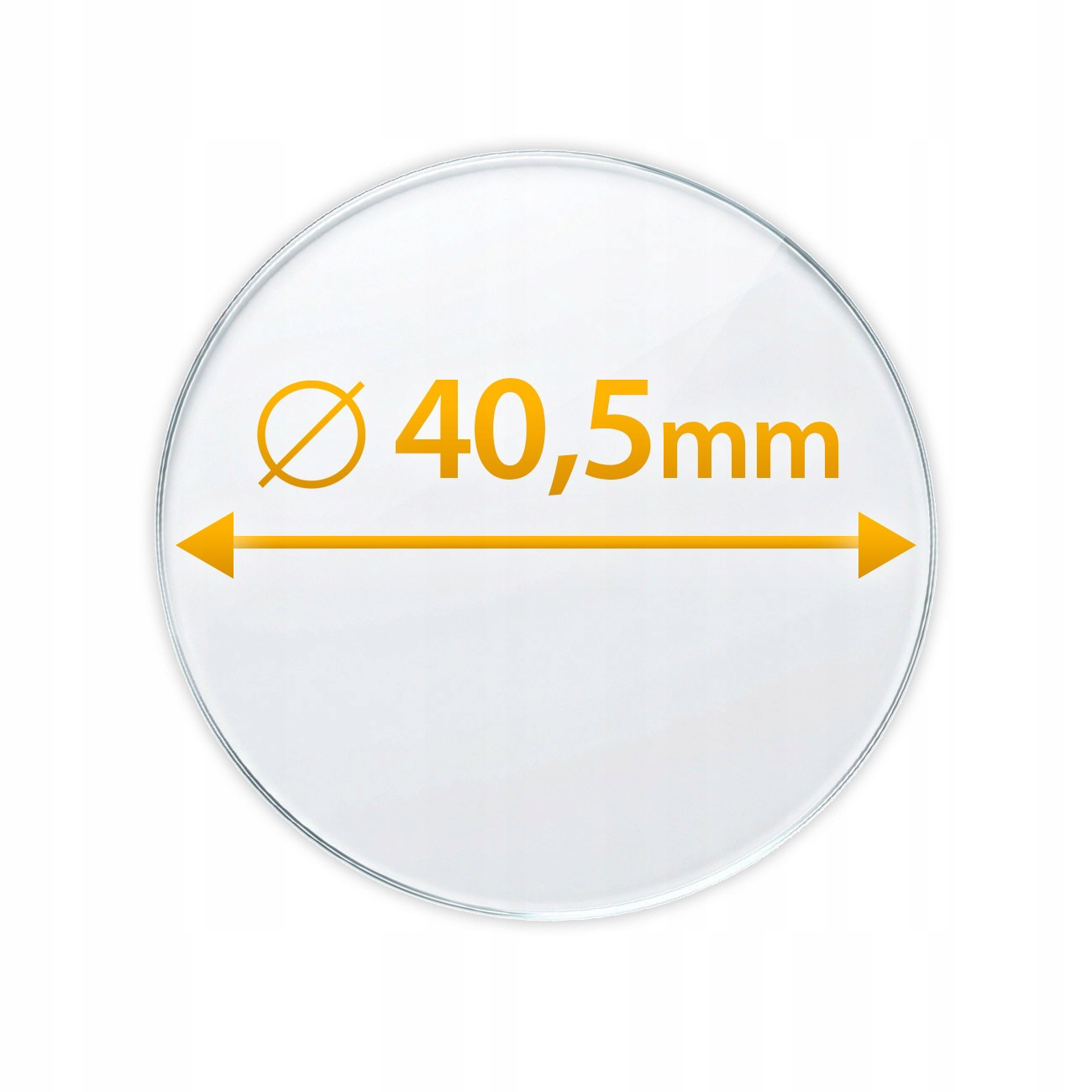 Diagram kołowy o średnicy 40,5 mm w kolorze pomarańczowym na białym tle.