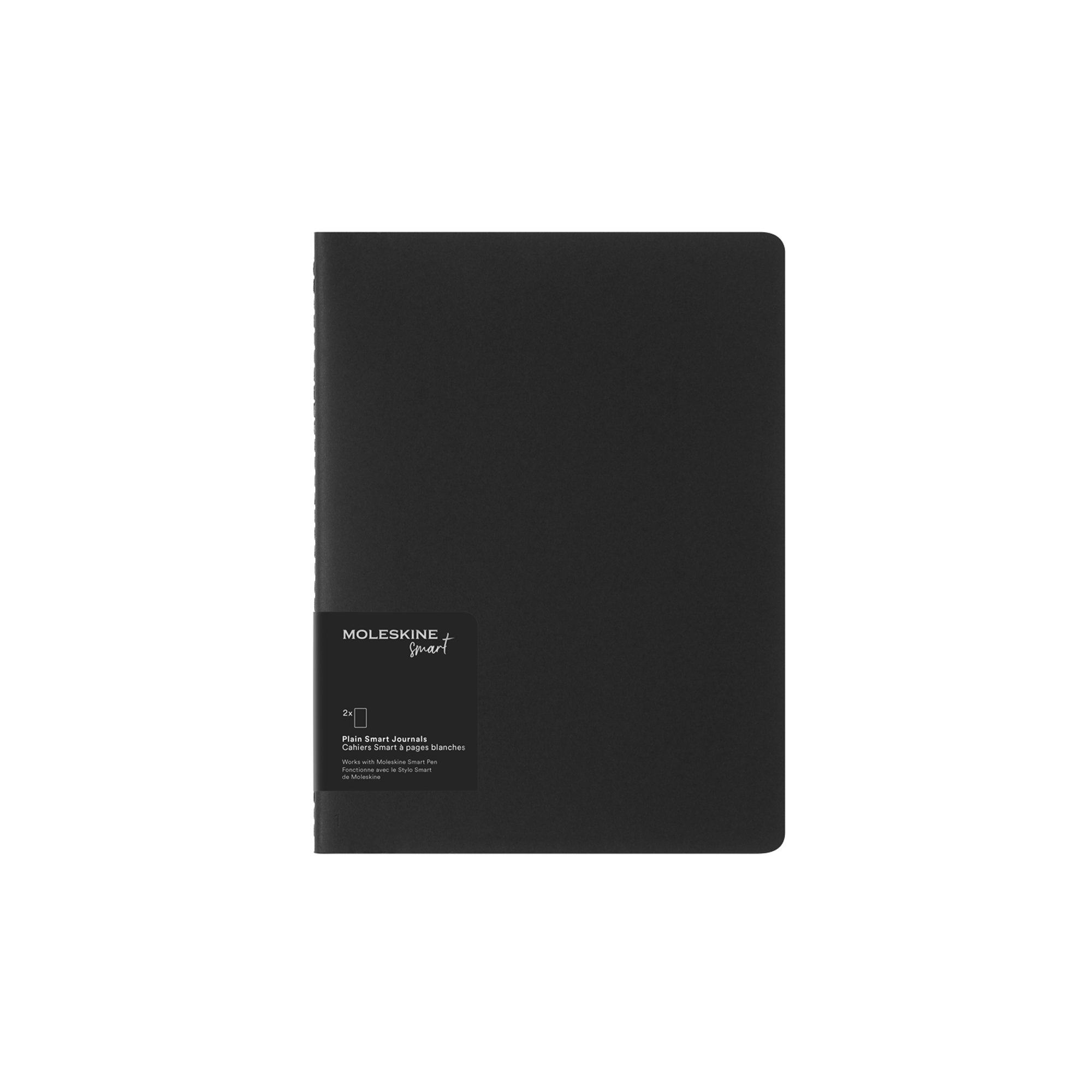 Taccuino Moleskine Smart nero con logo e dettagli prodotto.