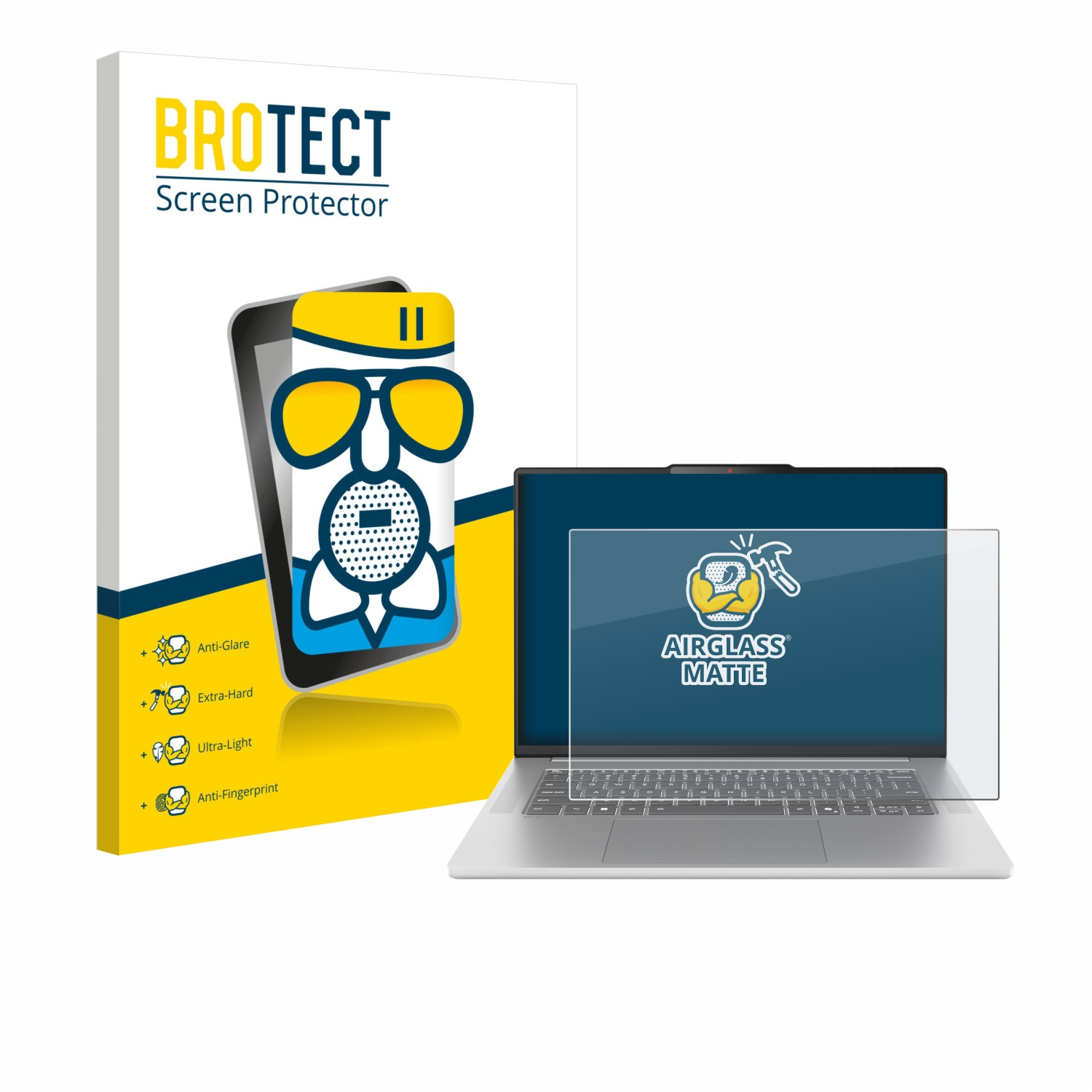 BROTECT Displayschutzfolie für Laptops, mit Anti-Glare, Extra-Hart, Ultra-Leicht, Anti-Fingerprint.