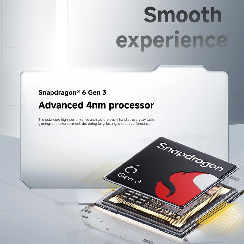 Snapdragon 6 Gen 3 Prozessor mit fortschrittlicher 4-nm-Architektur für reibungslose Leistung.