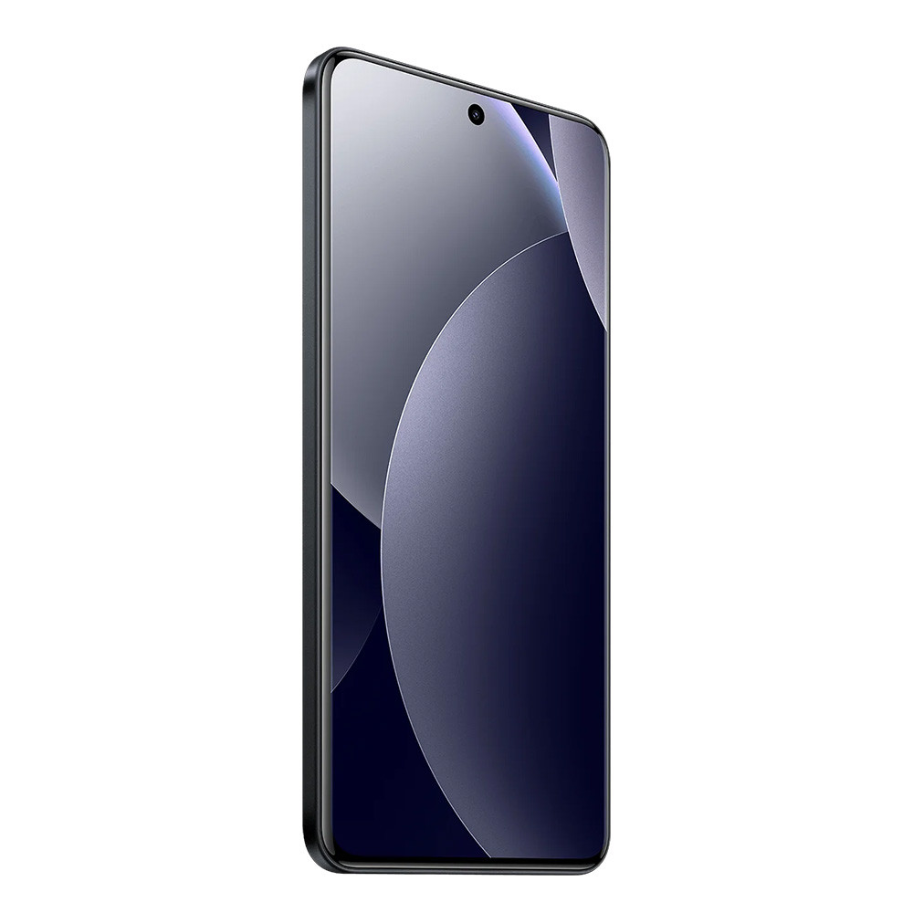 Uno smartphone nero con uno sfondo astratto e scuro.