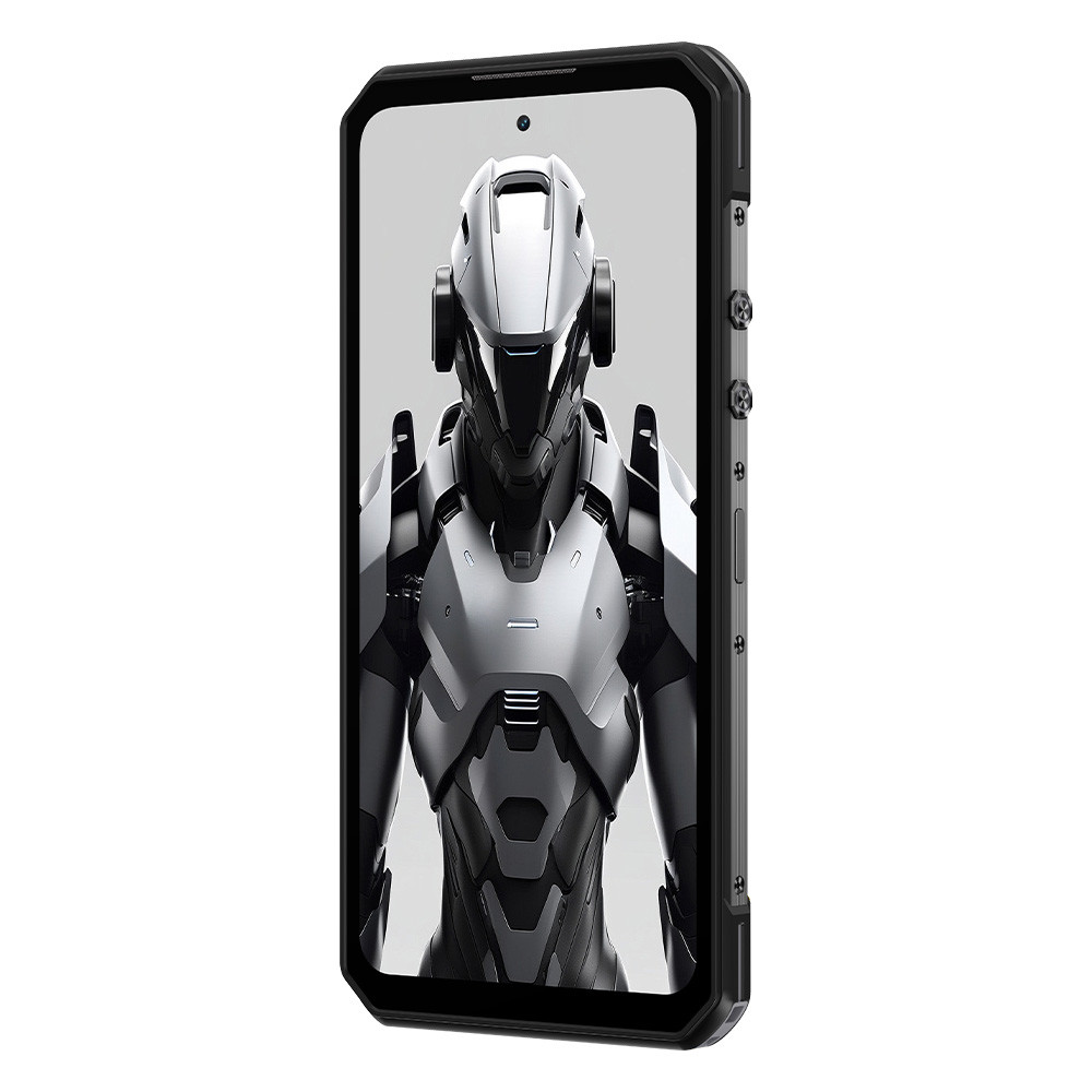 Uno smartphone con un robot sullo schermo.