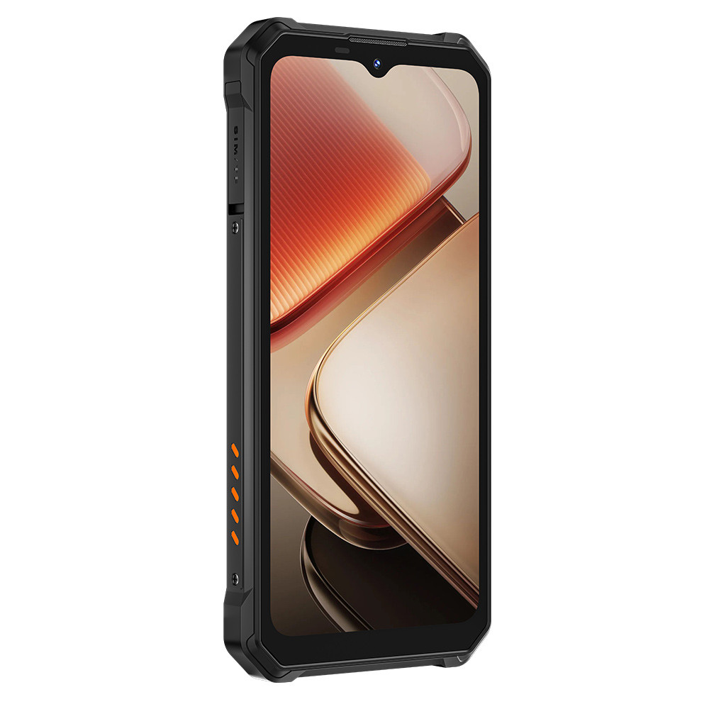 Uno smartphone nero robusto con un ritaglio del display a goccia.