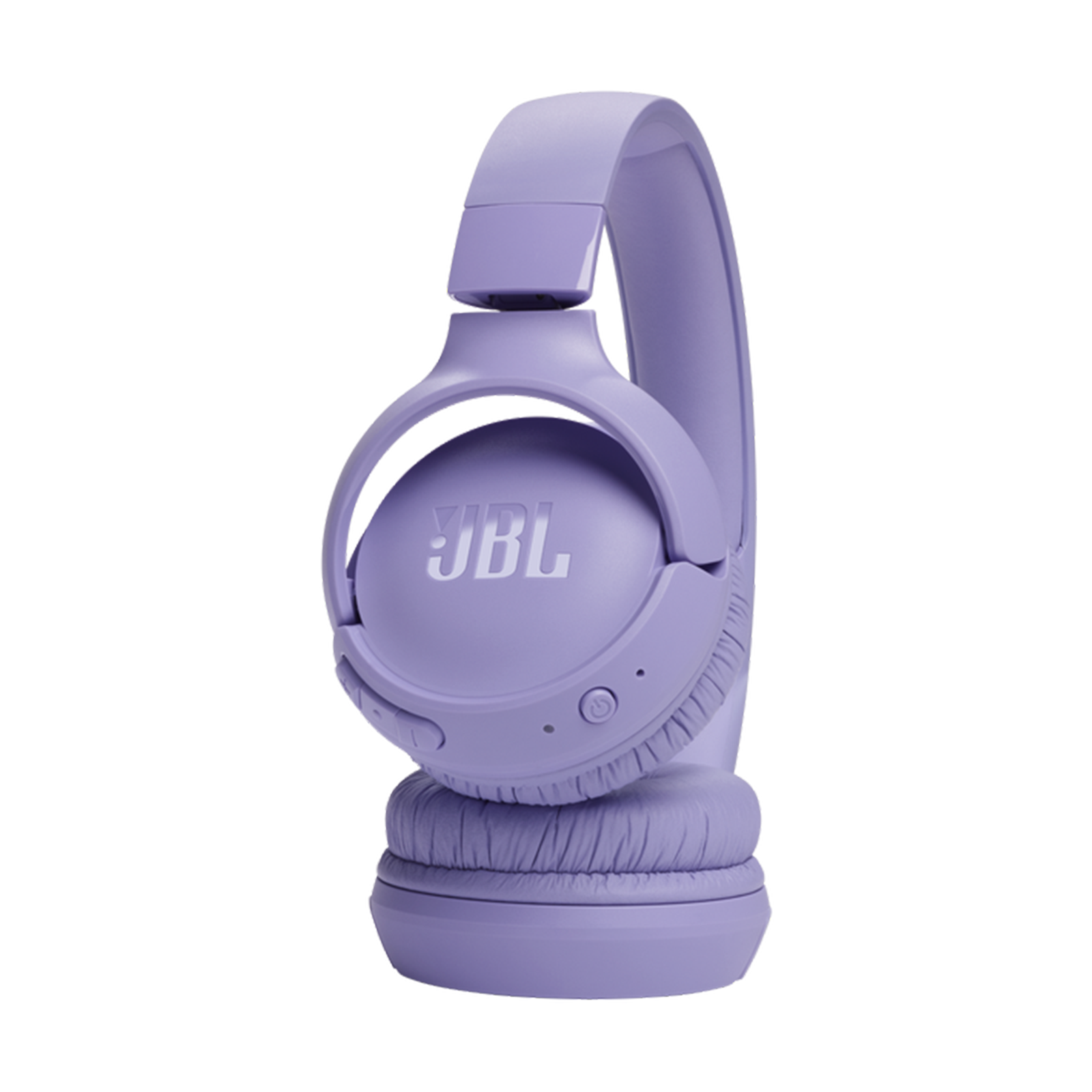 Lila JBL Kopfhörer mit gepolsterten Ohrmuscheln und verstellbarem Kopfbügel.
