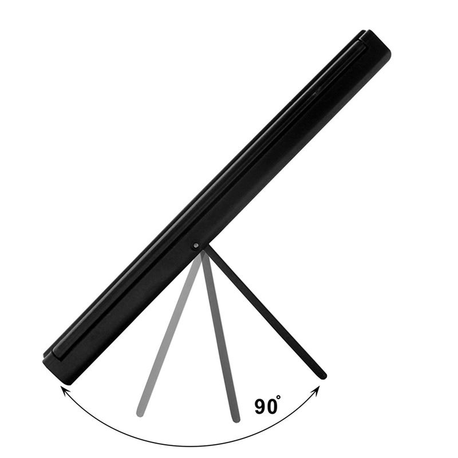 Supporto nero sollevato, con indicatore di angolo di 90 gradi.