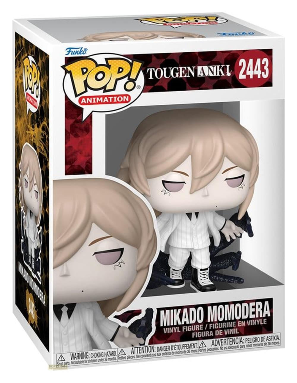 Funko Pop! Figur von Mikado Momodera in weißem Anzug mit dunklen Elementen.