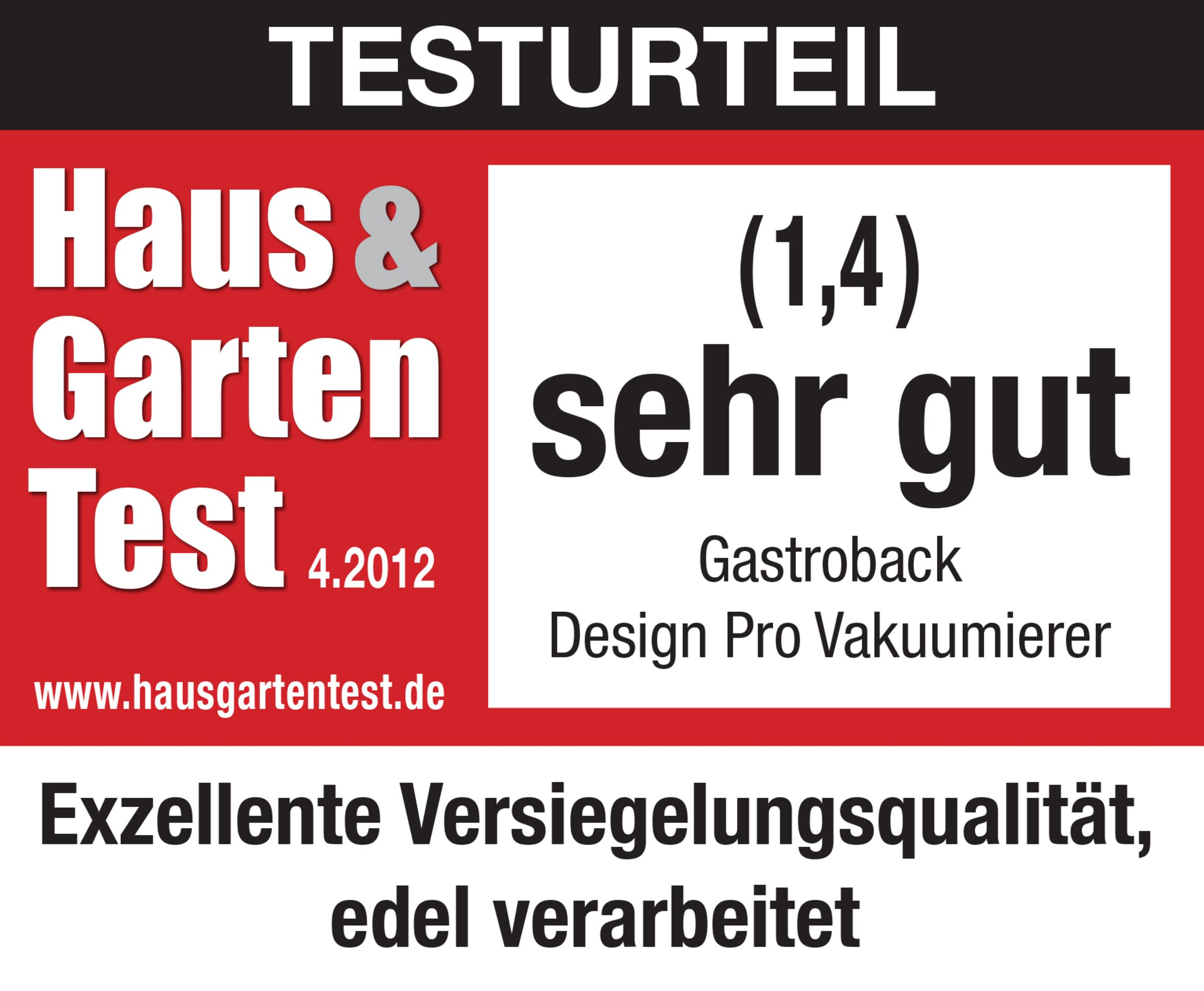 Haus & Garten Test: Sehr gut, 1.4. Gastroback Design Pro Vakuumierer.