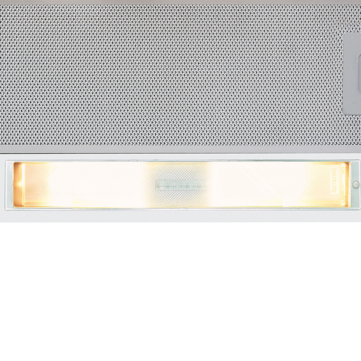 Una franja de luz brillante debajo de una malla plateada.