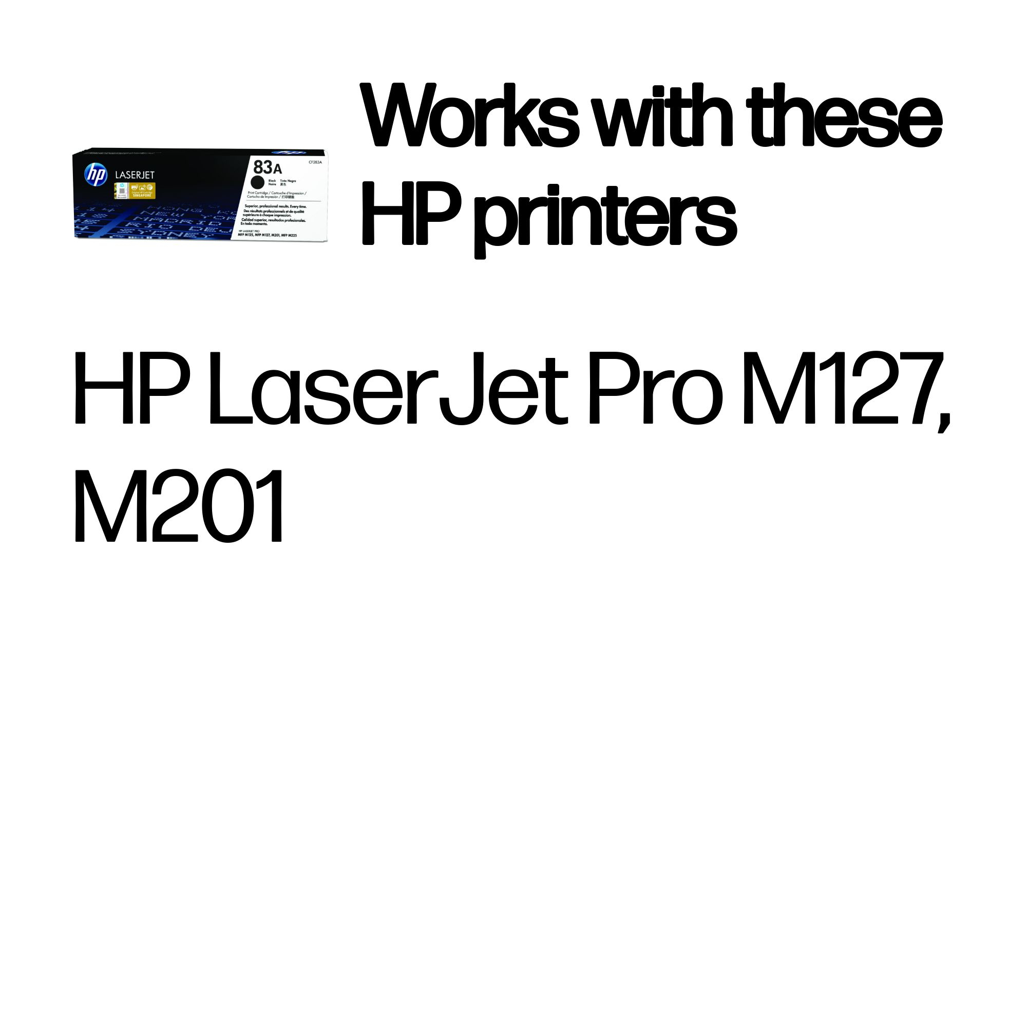 Toner HP 83A, compatibile con stampanti HP LaserJet Pro M127, M201.