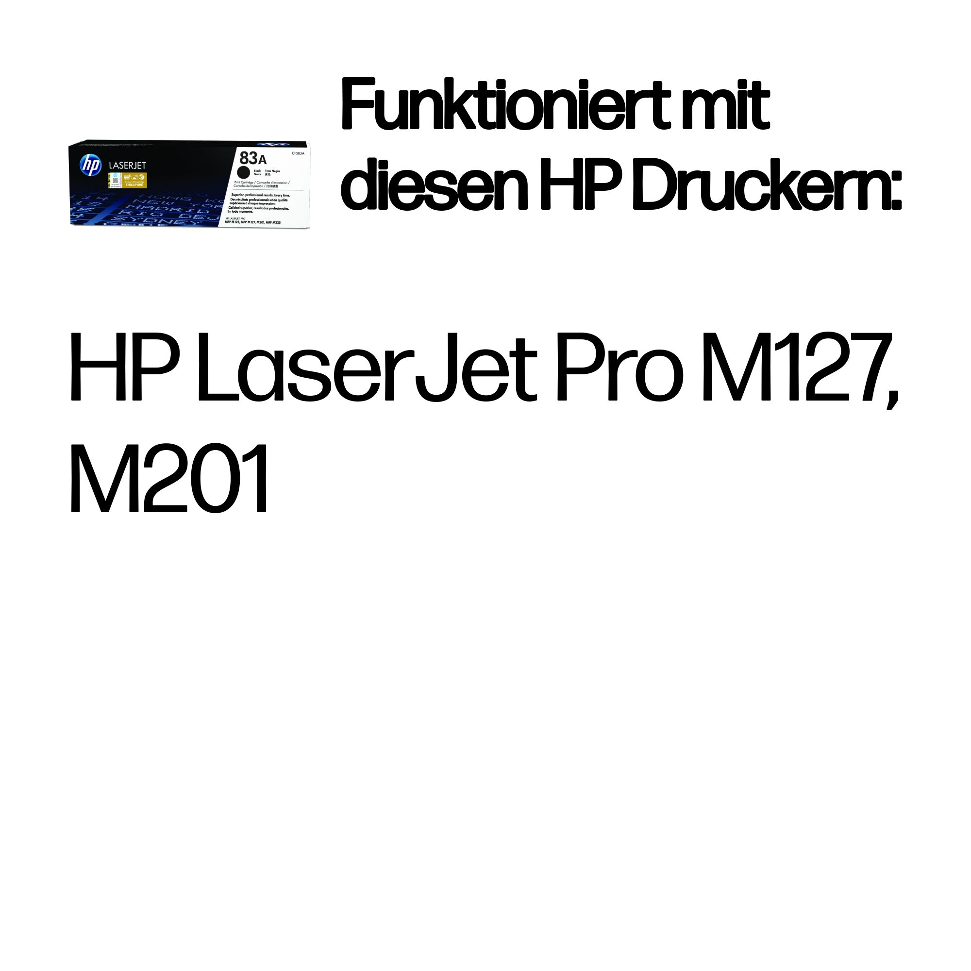 Toner HP LaserJet 83A per stampanti M127, M201.