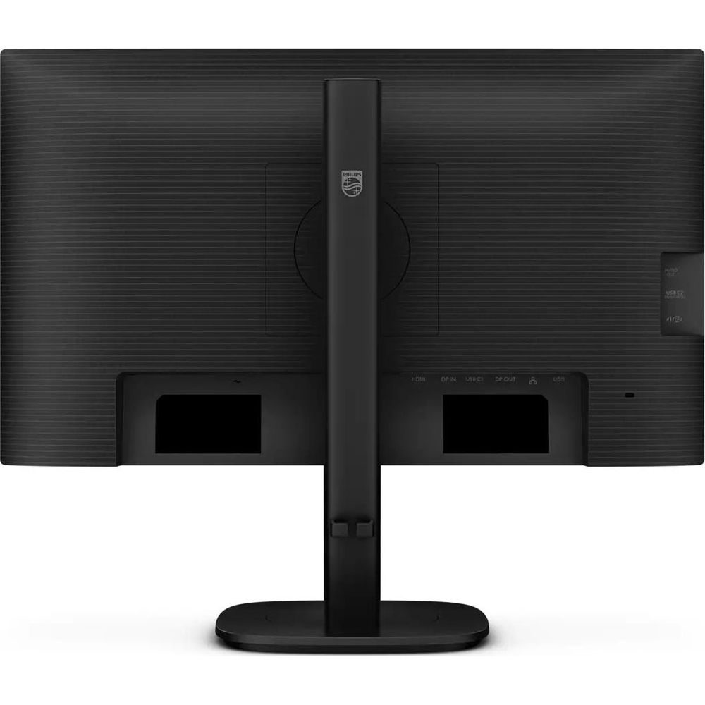 Retro di un monitor nero con logo Philips e porte.