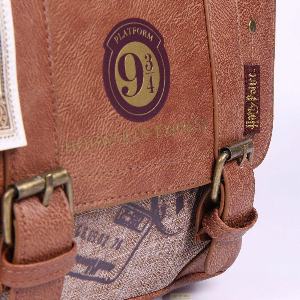 Bolso marrón con diseño de Harry Potter Plataforma 9 3/4 y Hogwarts Express.