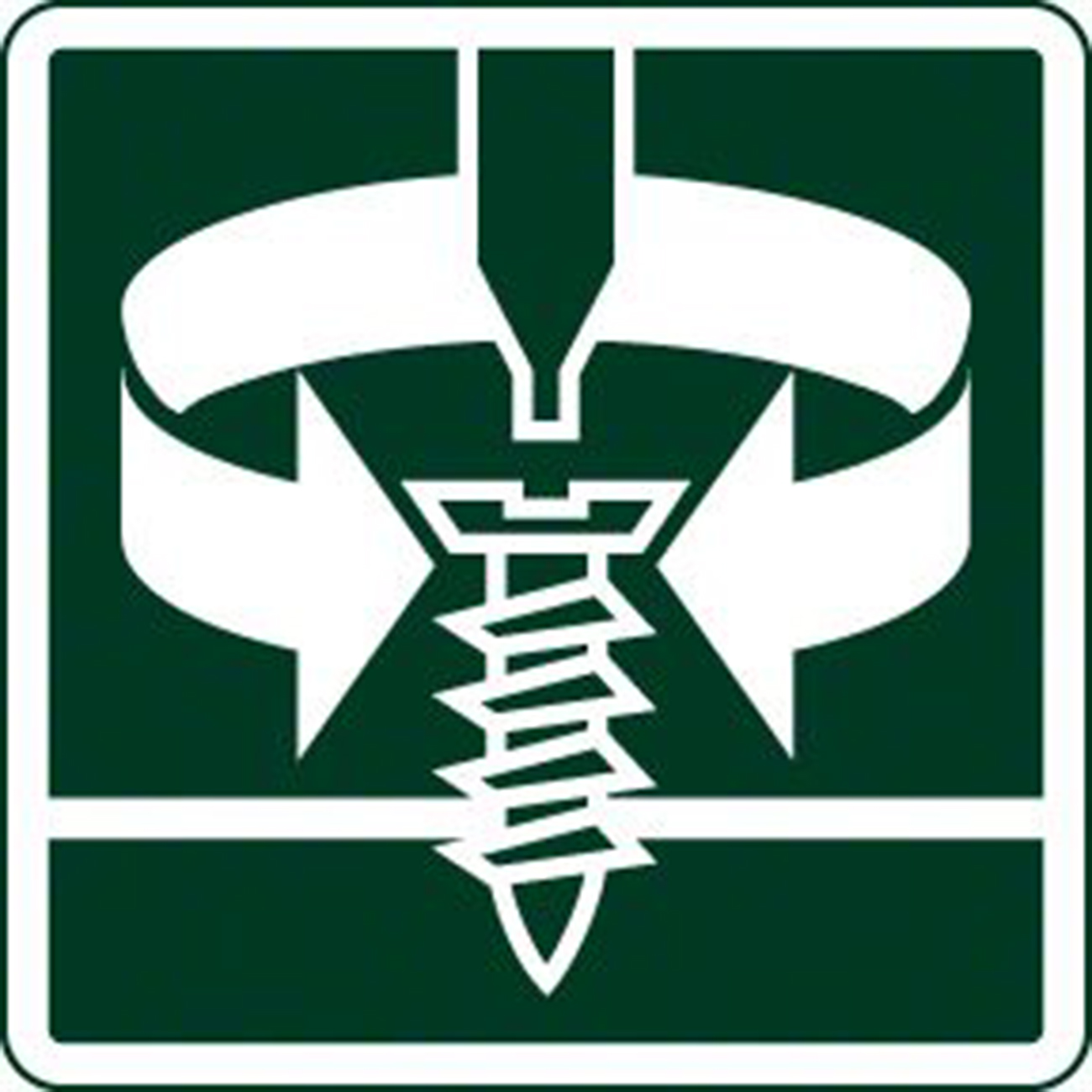 Symbol für Schraubensicherung mit Pfeilen, die die Rotation anzeigen.
