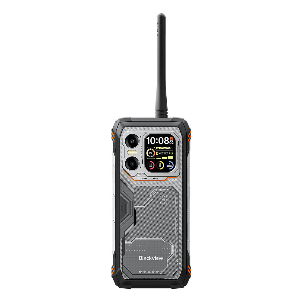 Smartphone robusto con antenna, fotocamere e display.