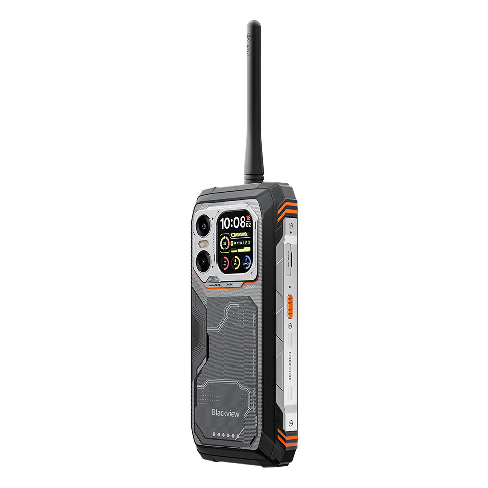 Smartphone robusto con antenna, fotocamere e display.