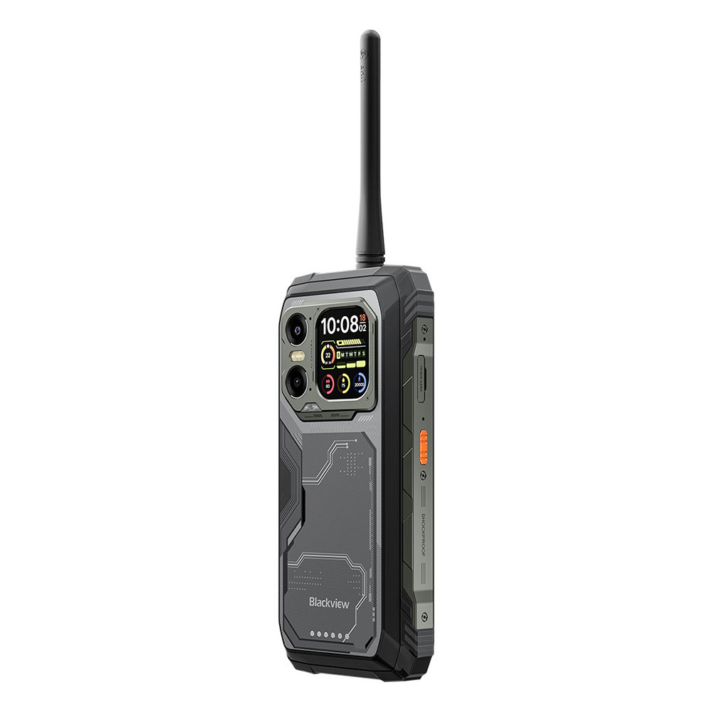 Smartphone robusto con antenna, fotocamere e display.