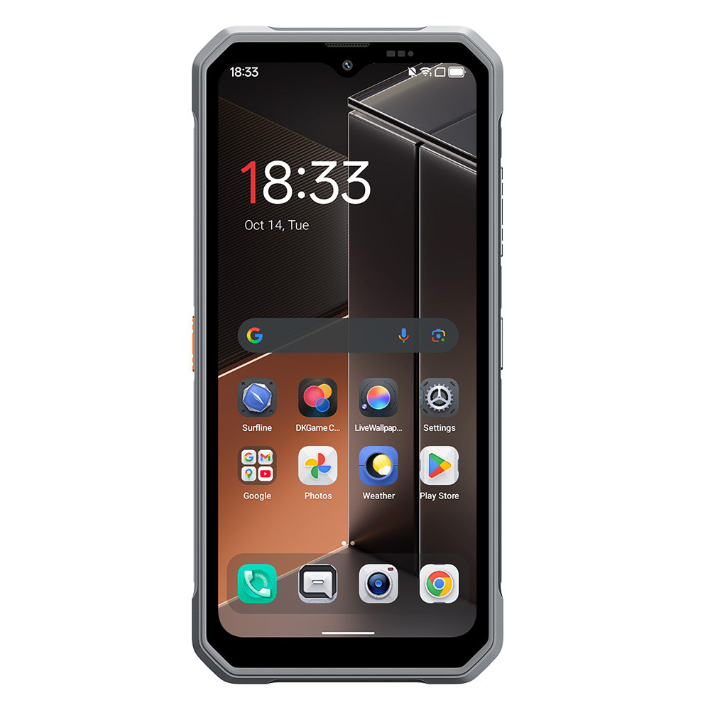 Smartphone grigio con schermata principale aperta, ora 18:33.