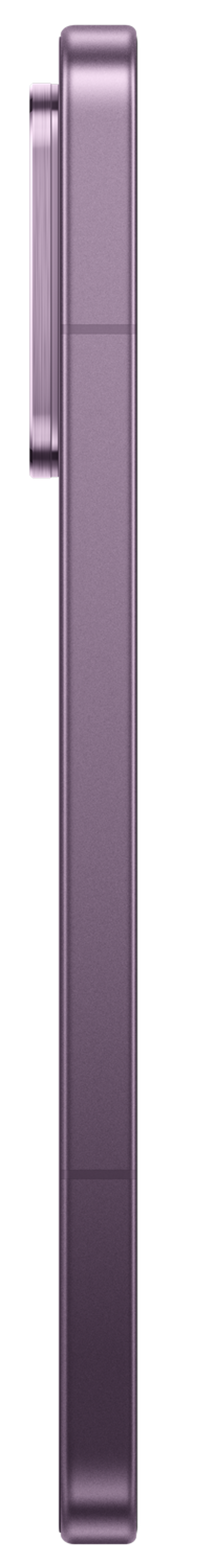 Ein lila Smartphone-Gehäuse mit einer Kameraaussparung auf der linken Seite.