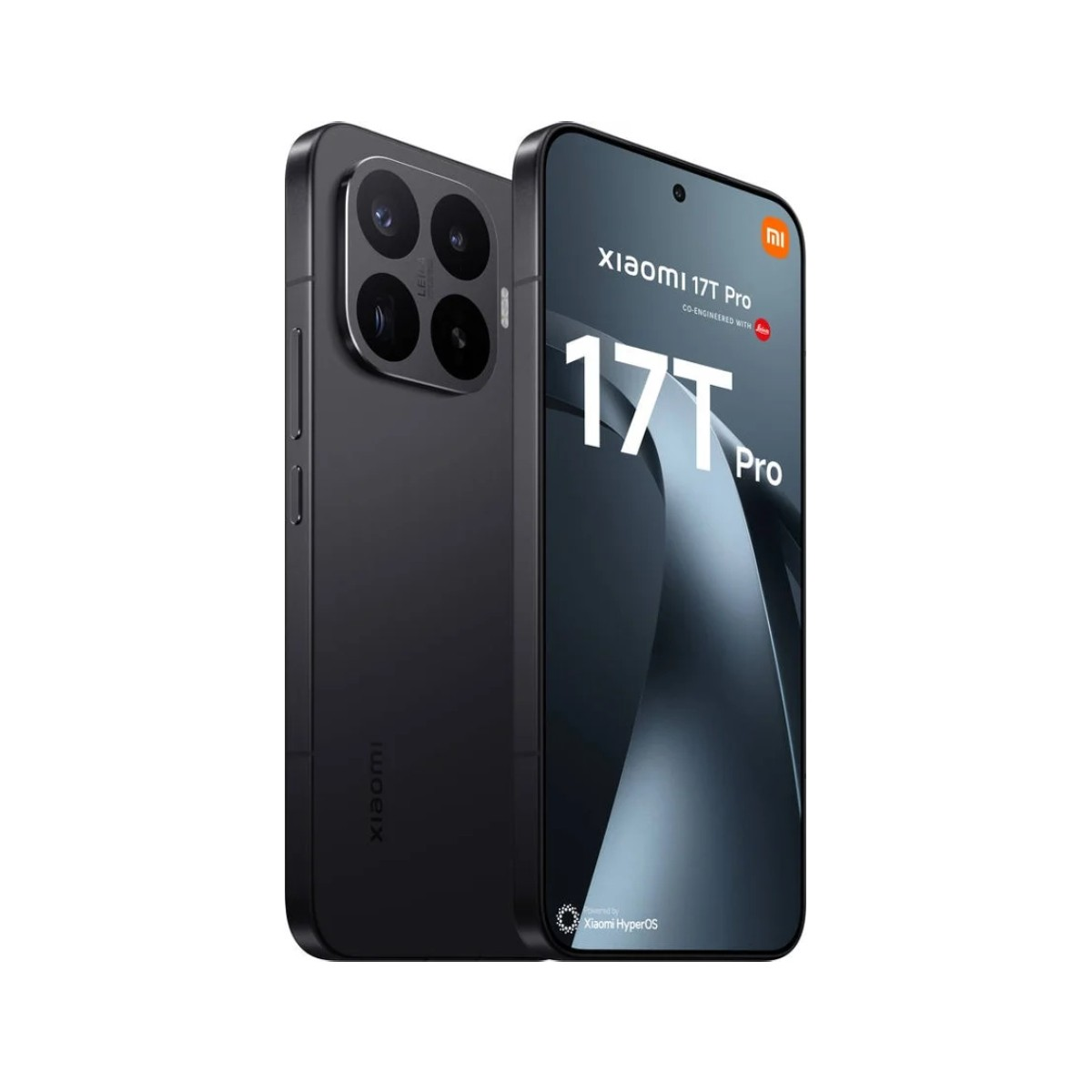 Due telefoni Xiaomi 17T Pro neri uno accanto all'altro, quello posteriore mostra il modulo fotocamera.