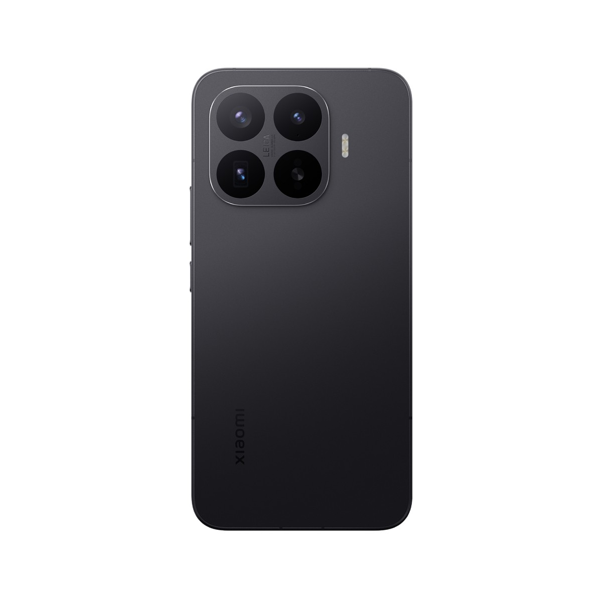Retro di uno smartphone nero con quattro fotocamere e marchio Leica.