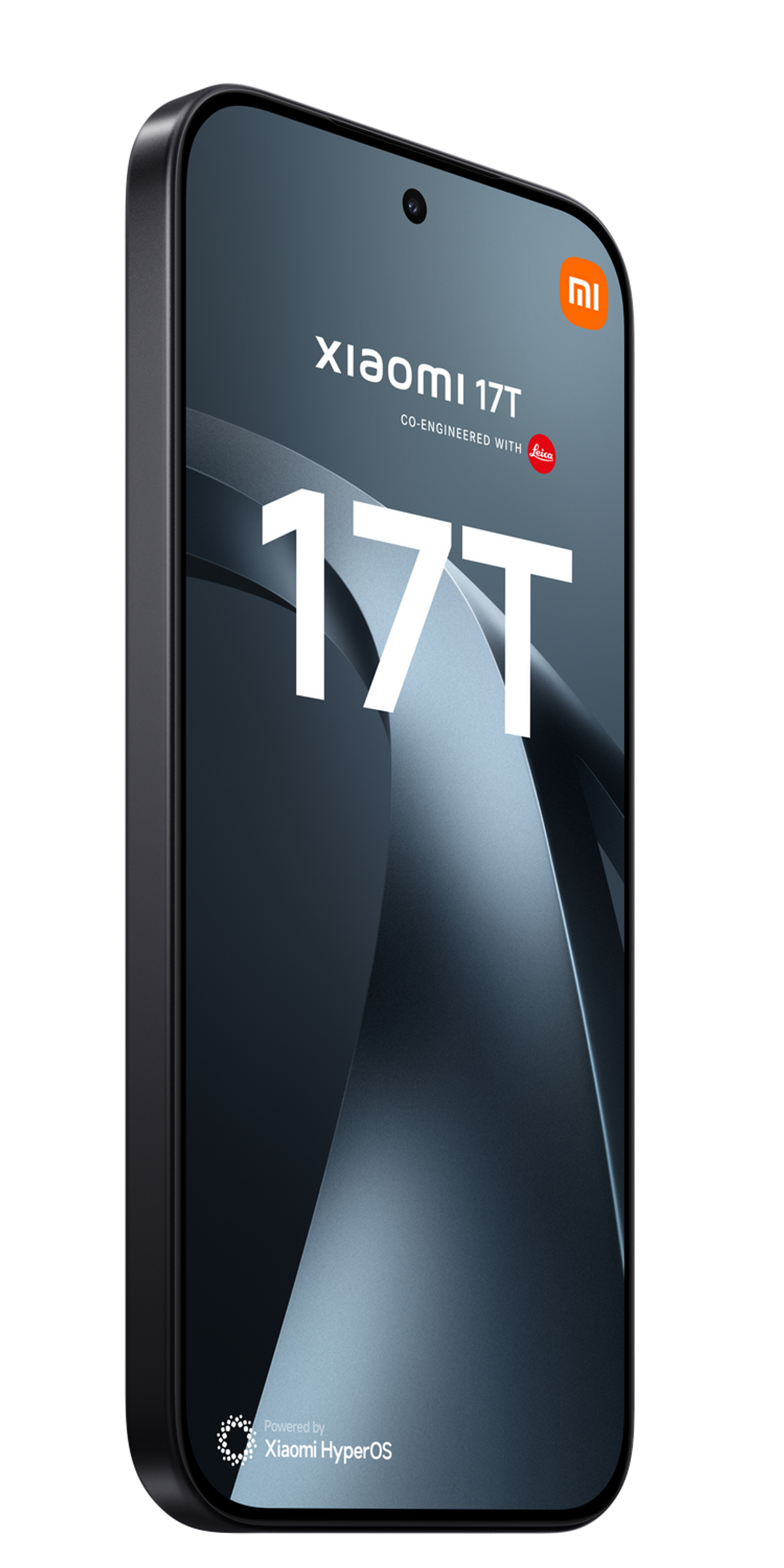 Ein schwarzes Xiaomi 17T Smartphone mit Leica-Logo und riesiger 17T-Schrift.