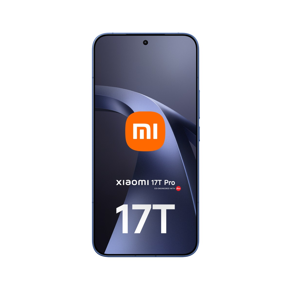 Ein blaues Xiaomi 17T Pro Smartphone mit dem MI-Logo und der Zahl 17T.