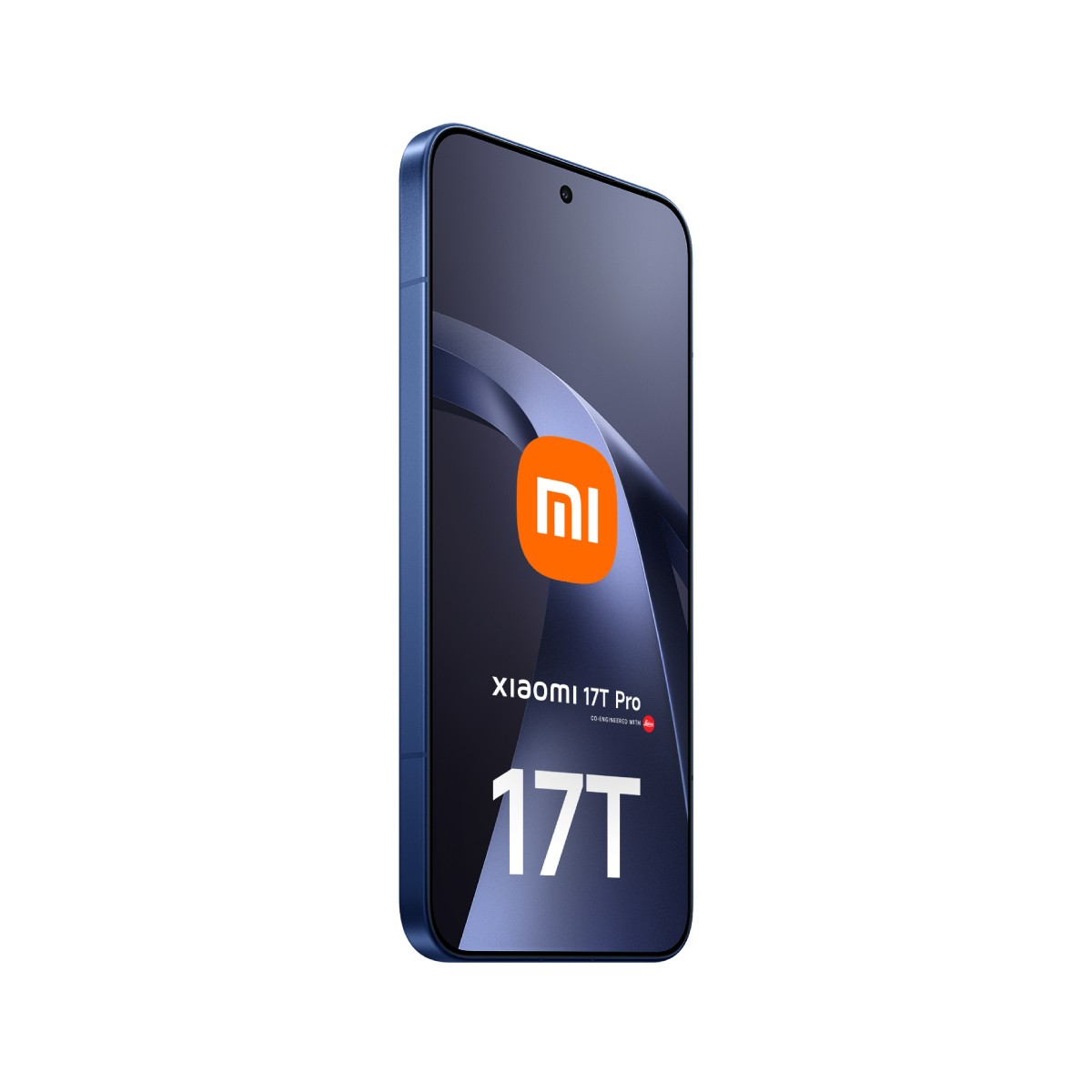 Ein blaues Xiaomi 17T Pro Smartphone mit dem Mi-Logo und der Aufschrift 17T.