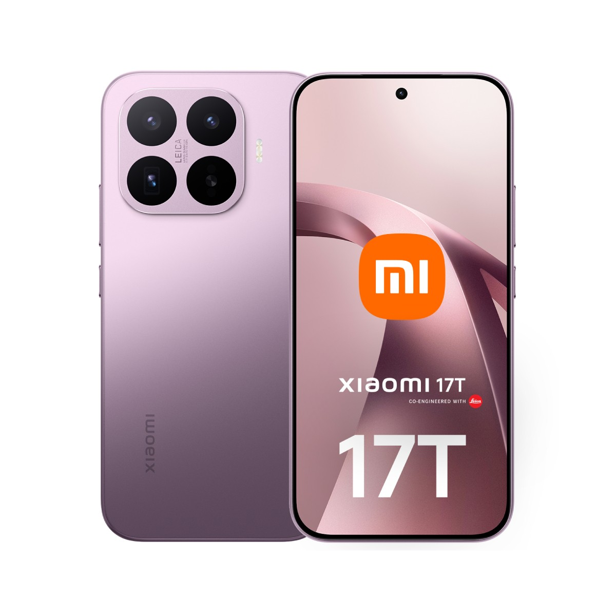 Ein lila Smartphone mit vier Kameras auf der Rückseite und dem Xiaomi Logo auf dem Bildschirm.