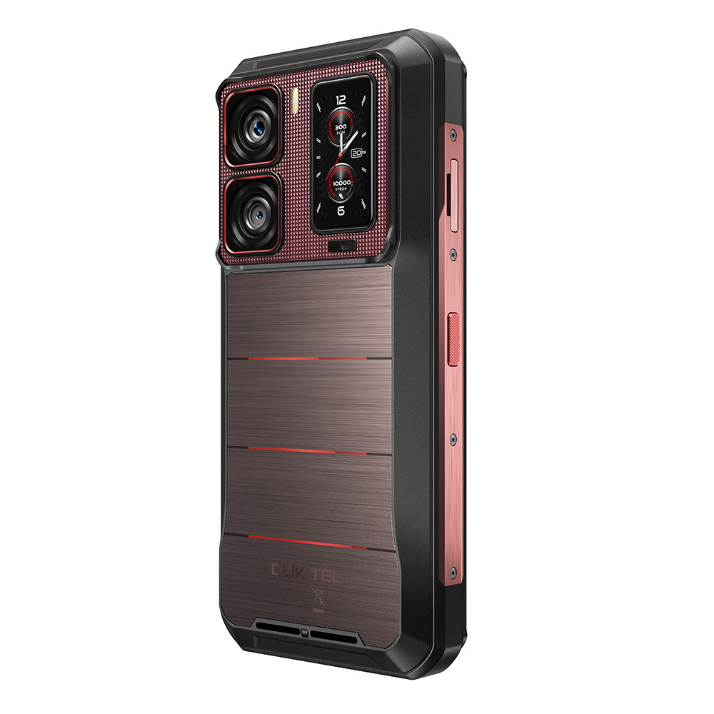 Uno smartphone robusto con doppio obiettivo e un piccolo display.