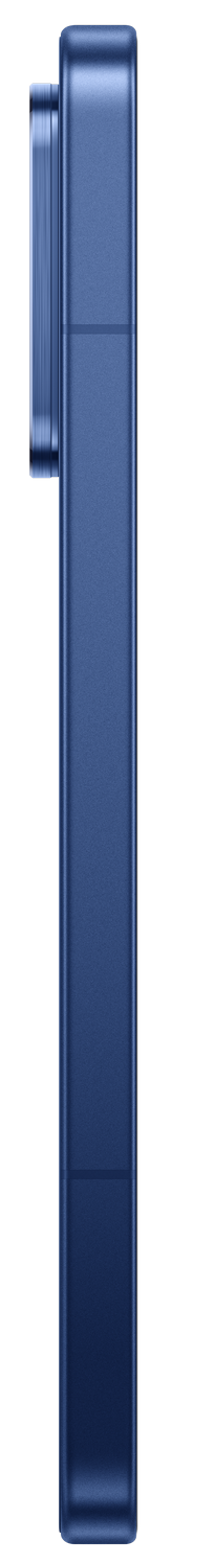 Detailansicht eines blauen Smartphones mit Kamera-Element.