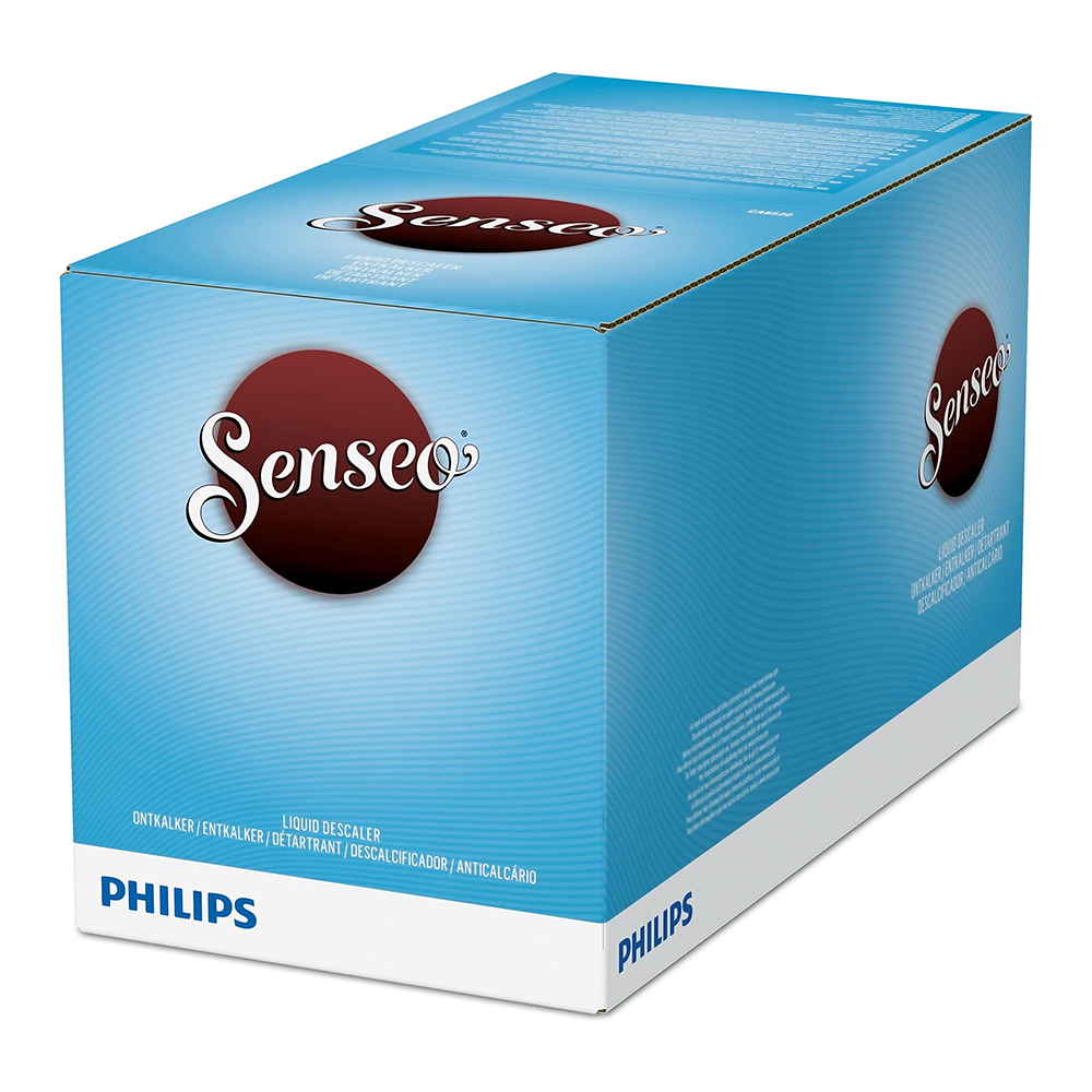 Blaue Senseo Packung mit Schriftzug und einem roten Kreis.