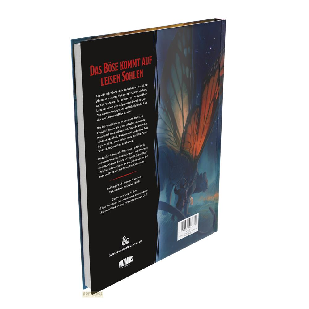 Buchrücken mit Titel „Das Böse kommt auf leisen Sohlen“ und einer Fantasy-Illustration.