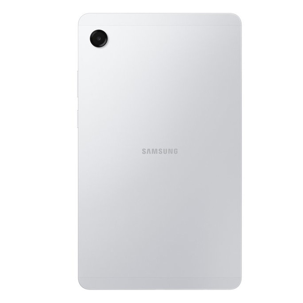Retro di un tablet Samsung bianco con fotocamera in alto a sinistra.