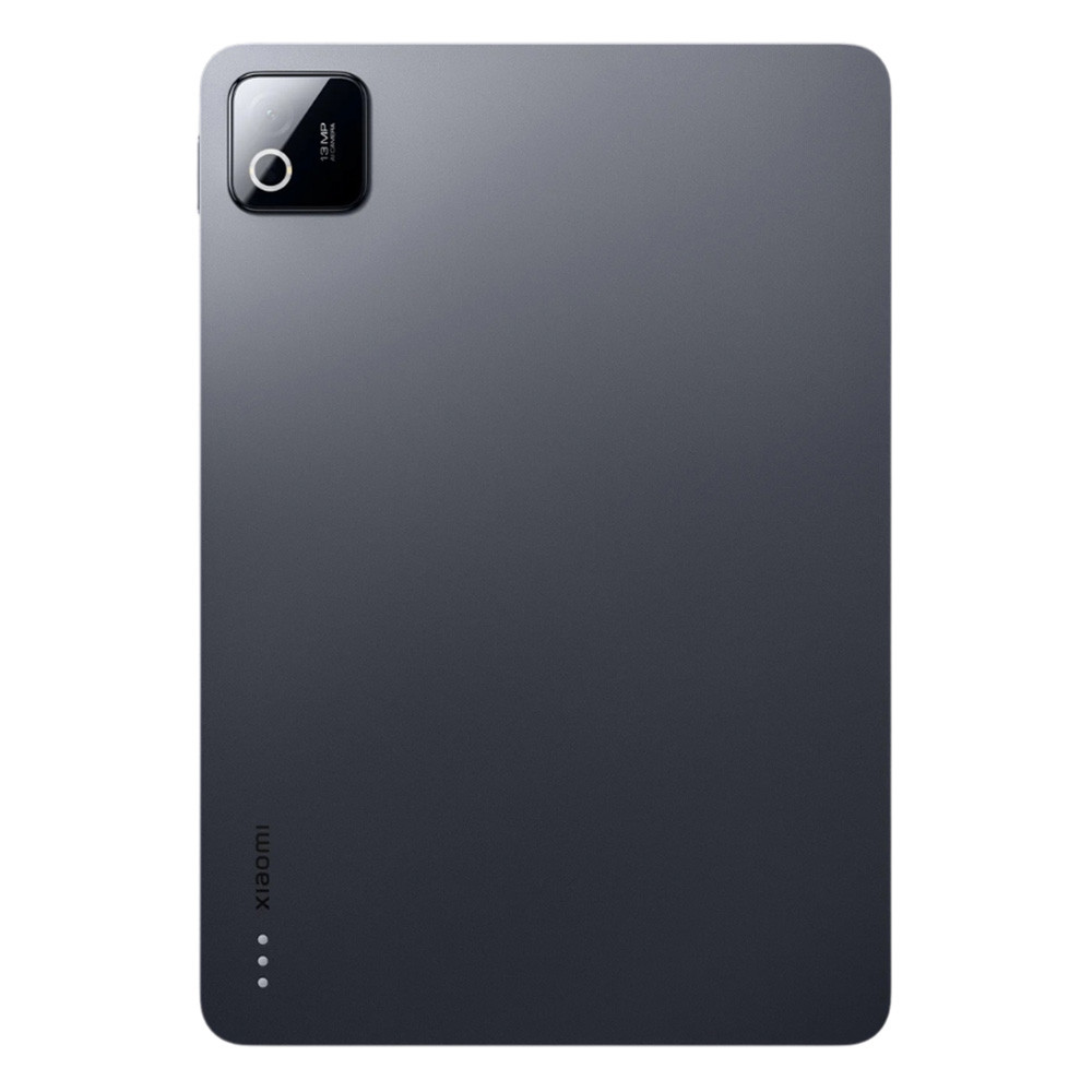 Retro tablet grigio scuro con modulo fotocamera e logo Xiaomi.