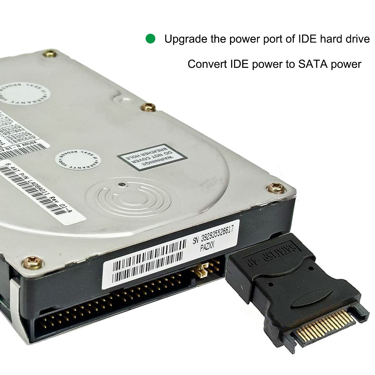 Ein IDE-Festplattenkonverter wandelt IDE-Strom in SATA-Strom um.