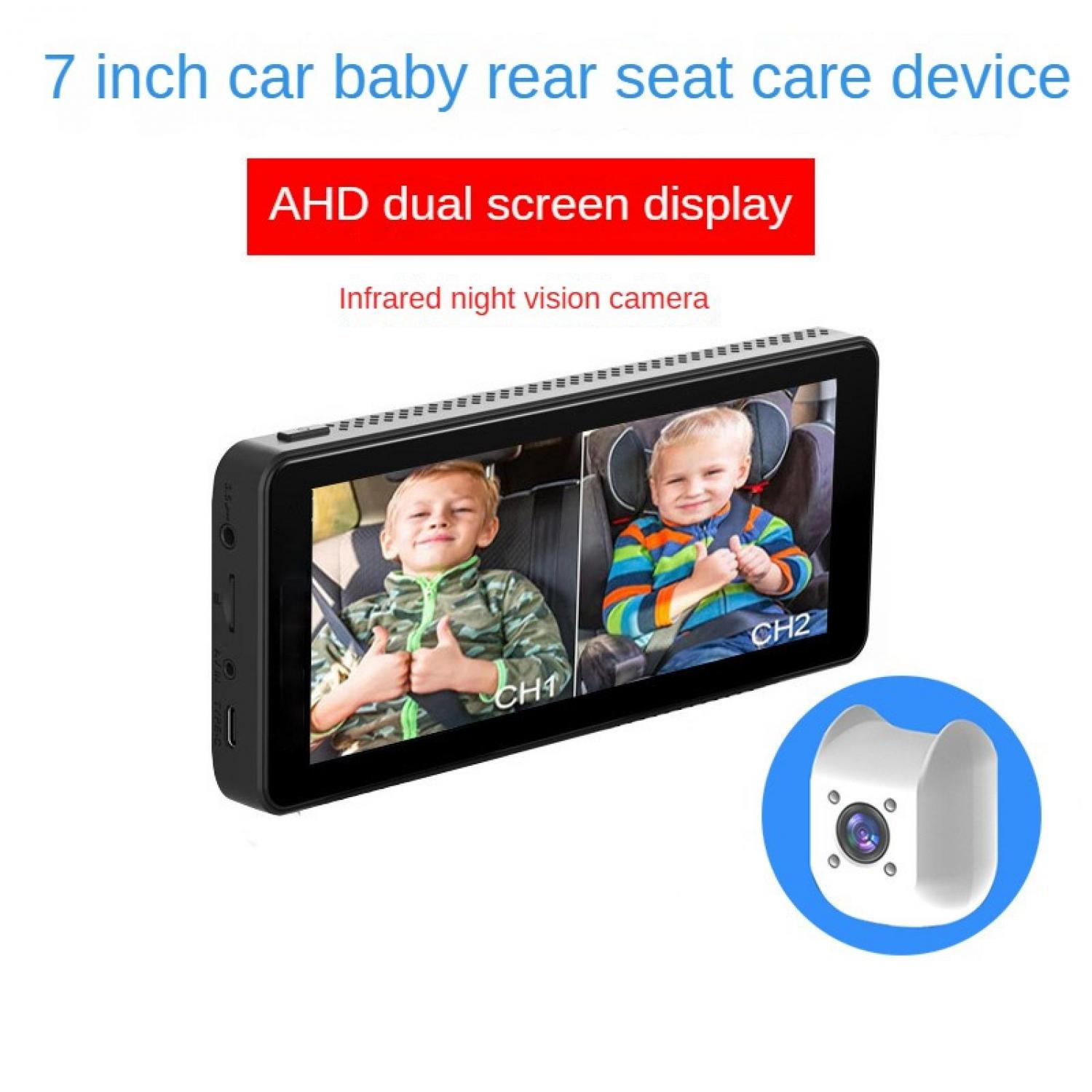 7-Zoll-Baby-Rücksitzeinheit mit Dual-Display und Kamera.