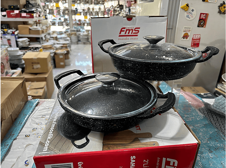 ファイティングロード　チャレンジャーセット70kg＆プレート15kg×2 FMS D5013 Döküm Granit 2'li 20-22 cm Kapaklı Sahan Seti Siyah