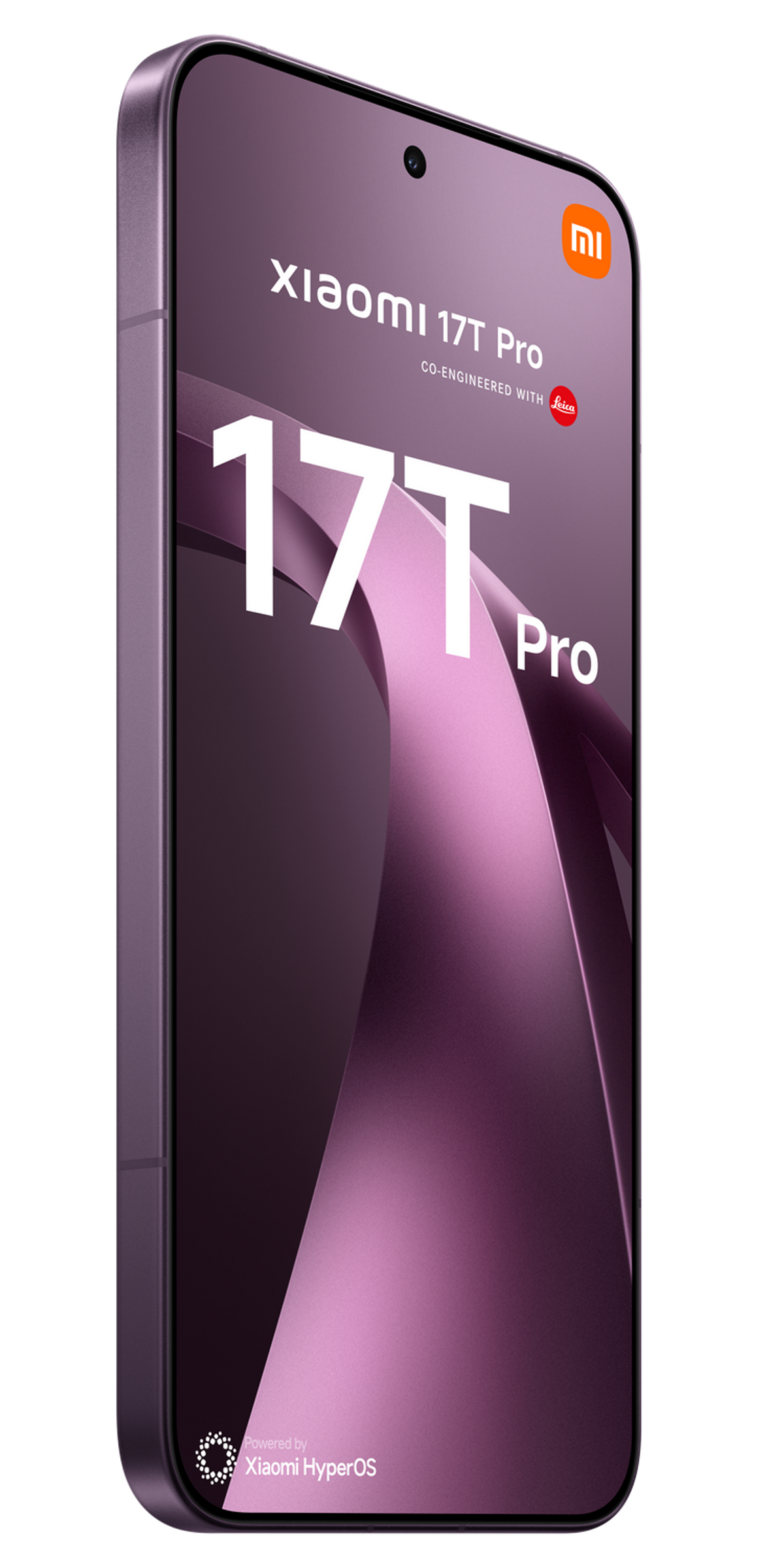 Lila Xiaomi 17T Pro Smartphone mit Leica-Logo und Xiaomi HyperOS.
