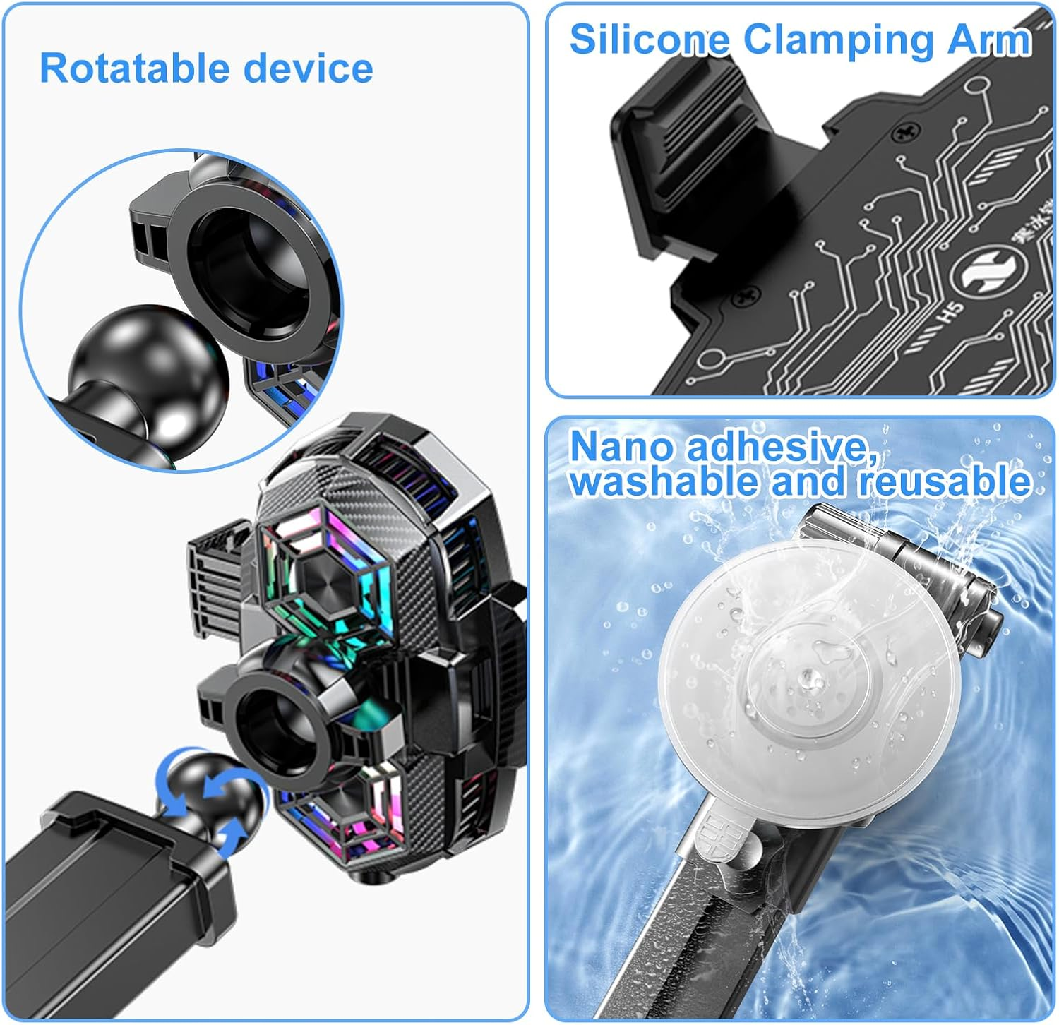 Ein rotierendes Gerät mit Silikonarm und Nano-Klebebasis.