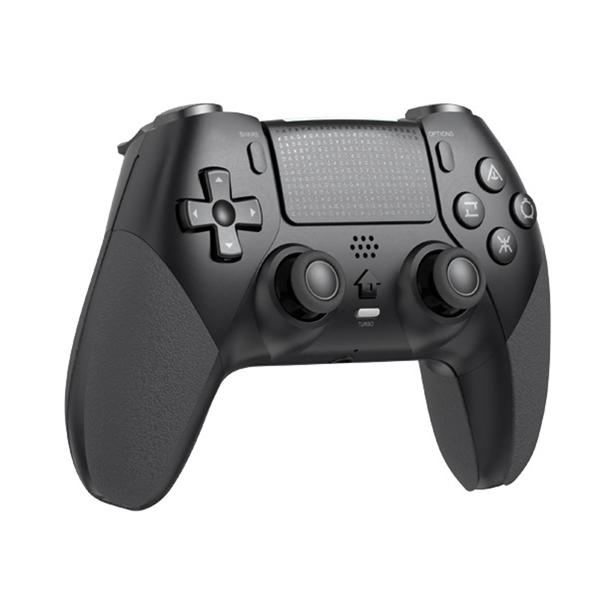 Schwarzer Gaming-Controller mit zwei Joysticks, Steuerkreuz und Knöpfen.