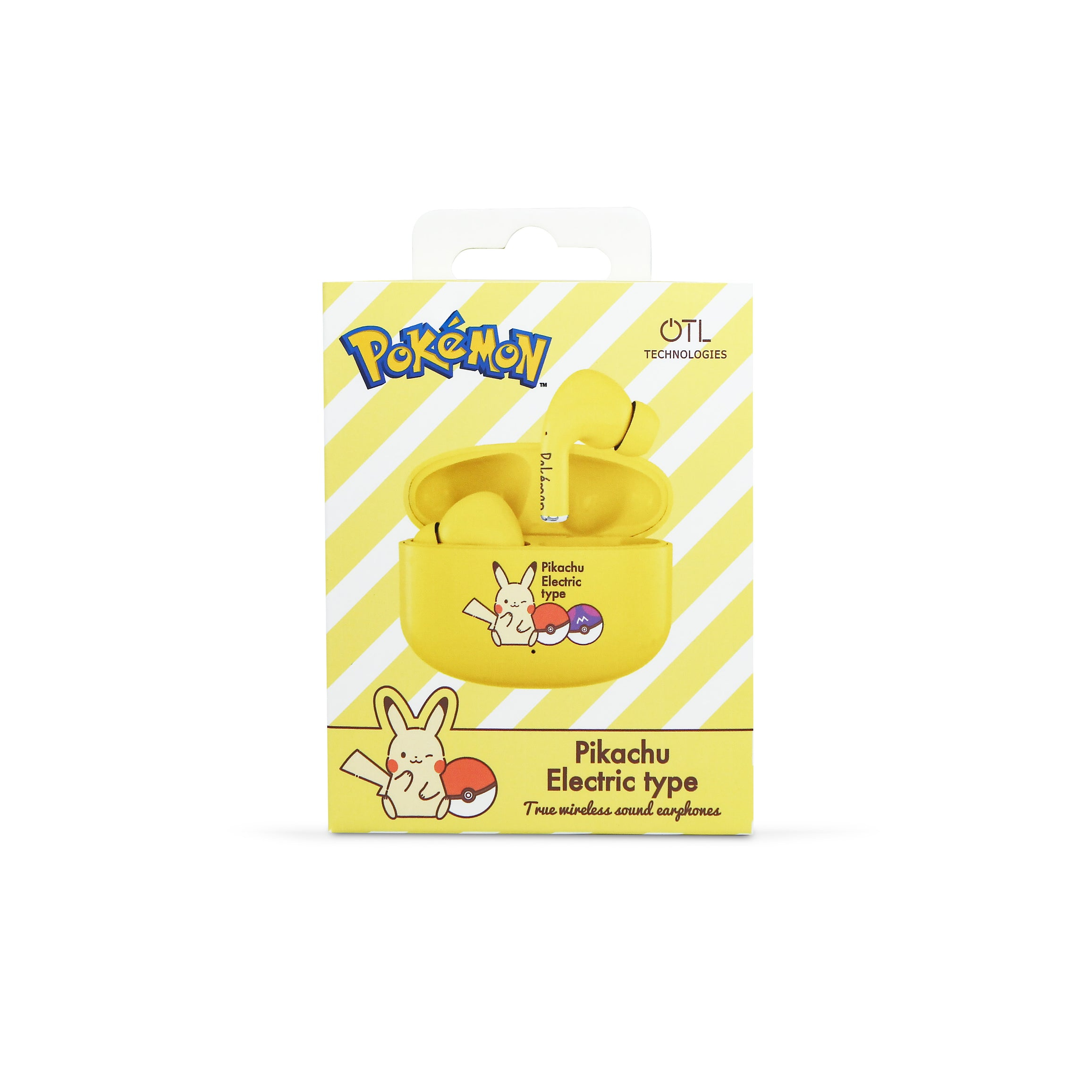 Confezione per auricolari wireless Pikachu con disegni Pokémon.
